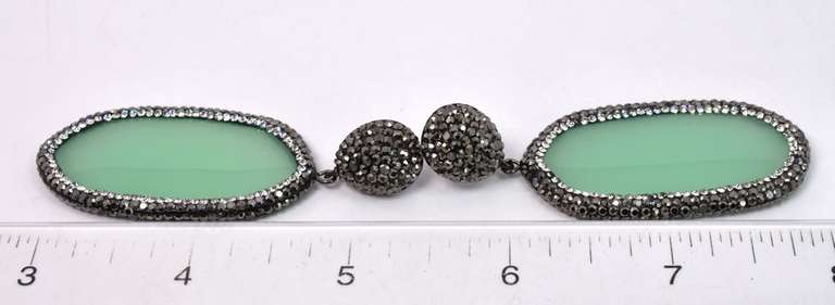 Large Oval Crystalized Gemstone Earrings