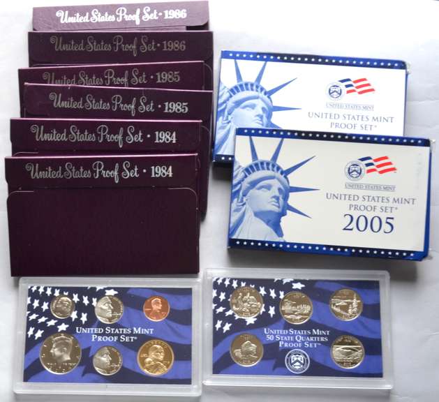 2 Each US Proof Sets 1984 1985 1986 2005