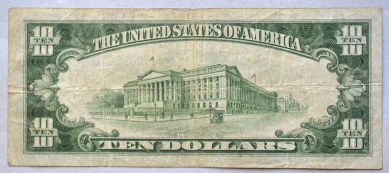 10 1934 $ A Series Emergency Issue Silver Certificate North Africa.