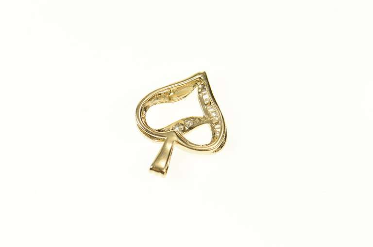 10K Yellow Gold Heart Classic Diamond Love Symbol Pendant