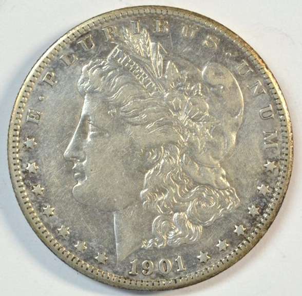 Key date 1901-S Morgan Silver Dollar in nice condition