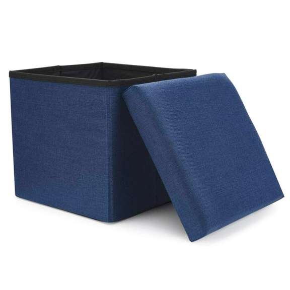 Linen Storage Box Bench Indoor Stool Folding Ottoman
