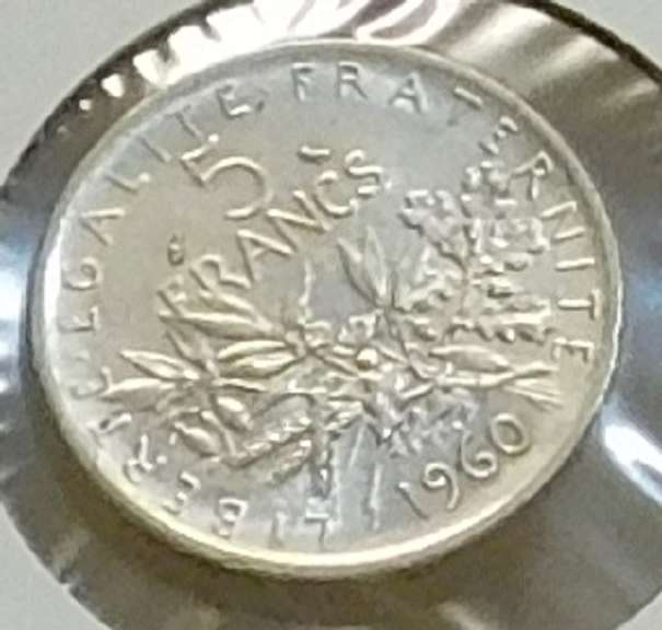 France 1960   5 Francs .835 Silver