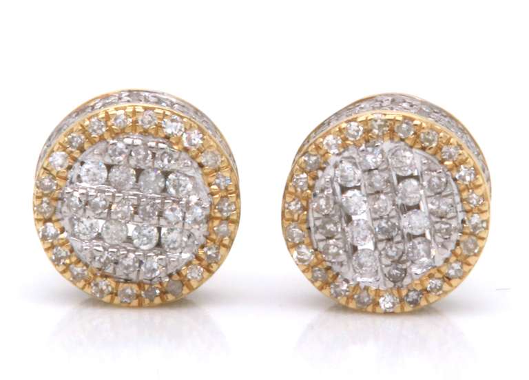 Stunning Yellow Gold Diamond Earrings