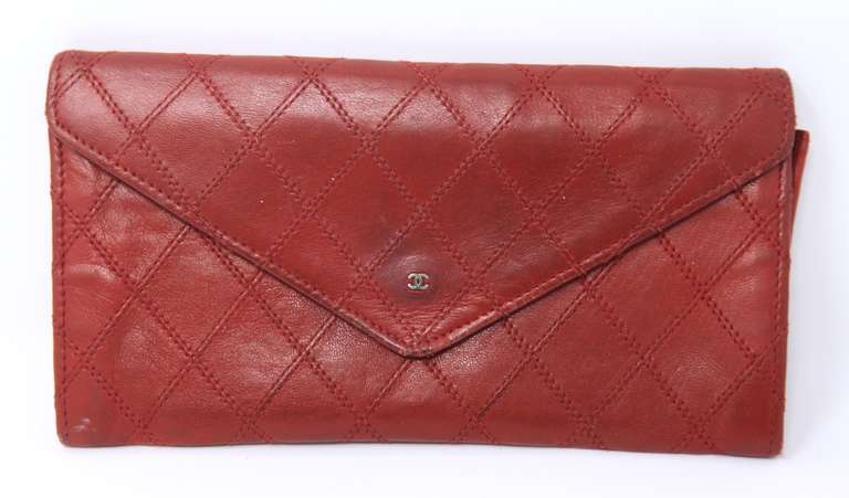 Authentic Chanel Red Leather Wallet