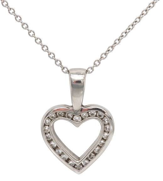 Dazzling Platinum Diamond Heart Shaped Pendant on Chain