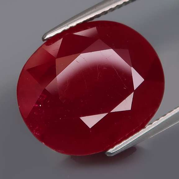 Fantastic 15.98ct oval cut rich blood red Ruby