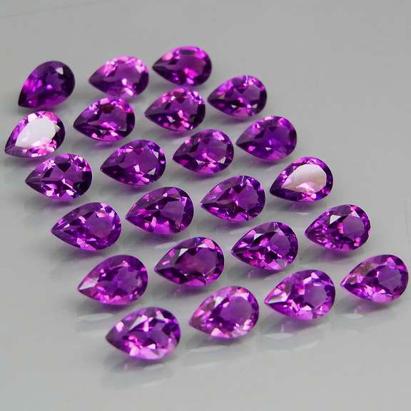 Glittering 8.52ct 6x4mm real Bolivian Amethyst set