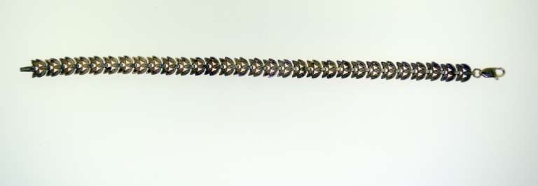 Bolivian Sterling Silver Leaf Link Bracelet