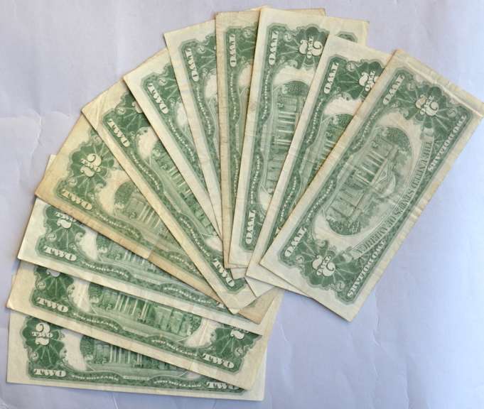 11 Various Series $ 2 Red Seal US Notes