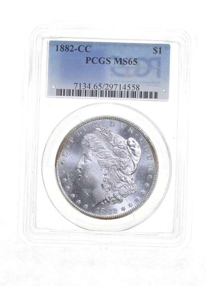 MS65 1882-CC Morgan Silver Dollar - Graded PCGS