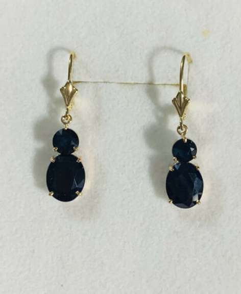 14kt Gold & Blue Sapphire Earrings