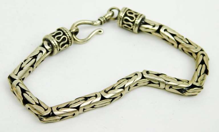 Sterling Silver Byzantine Bracelet, 8 Inches