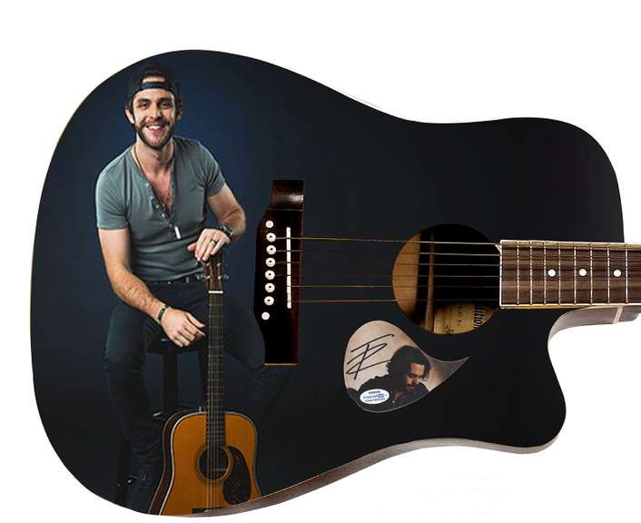 Thomas Rhett Autographed Signed Custom Photo Graphics Guitar ACOA