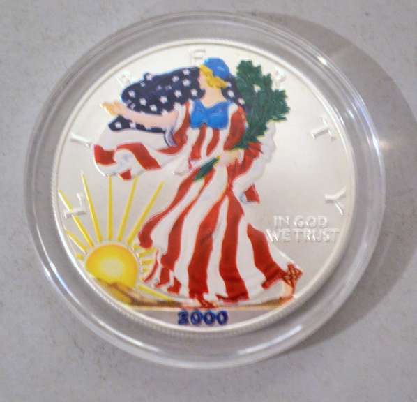 2000 US Enameled Silver Eagle