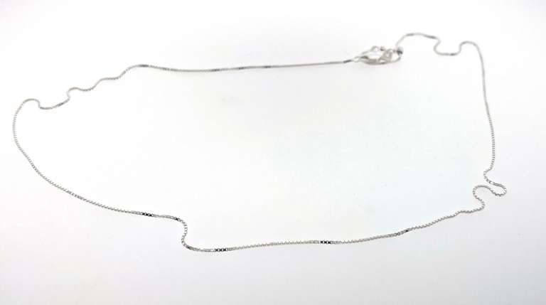 Sparkling Handmade Italian Sterling Silver Box Adjustable Necklace