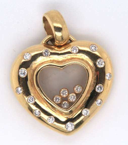 LADIES 18 KT GOLD HEART PENDANT