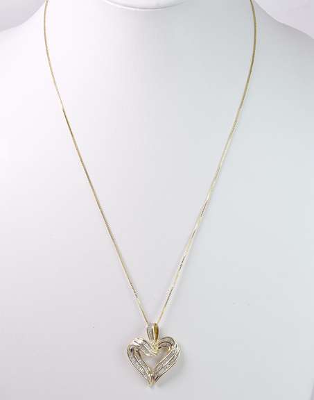 Darling Diamond Heart Pendant Necklace in 10K & 14K Yellow Gold
