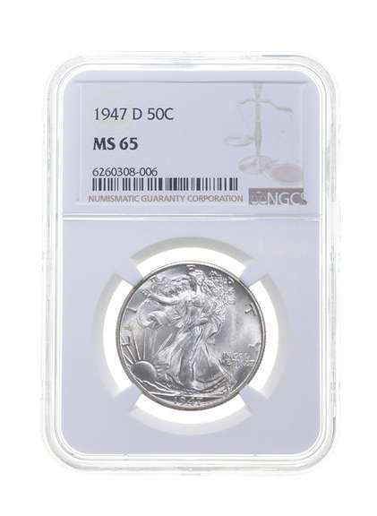MS65 1947-D Walking Liberty Half Dollar - Graded NGC
