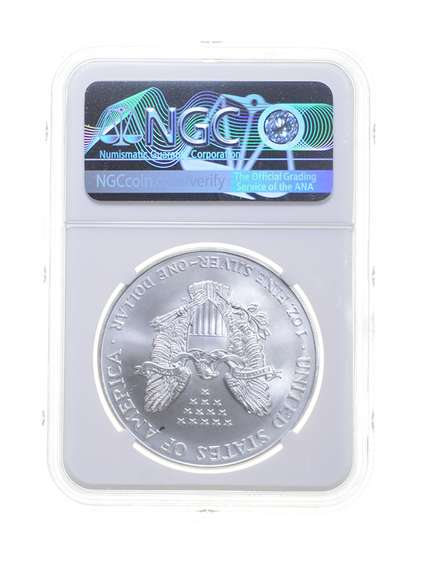 MS68 MINT ERROR 2000 American Silver Eagle - REV Struck Thru - NGC