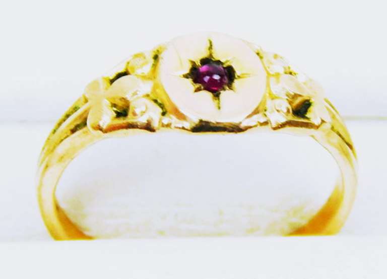Antique Gold Filled Garnet Baby Ring