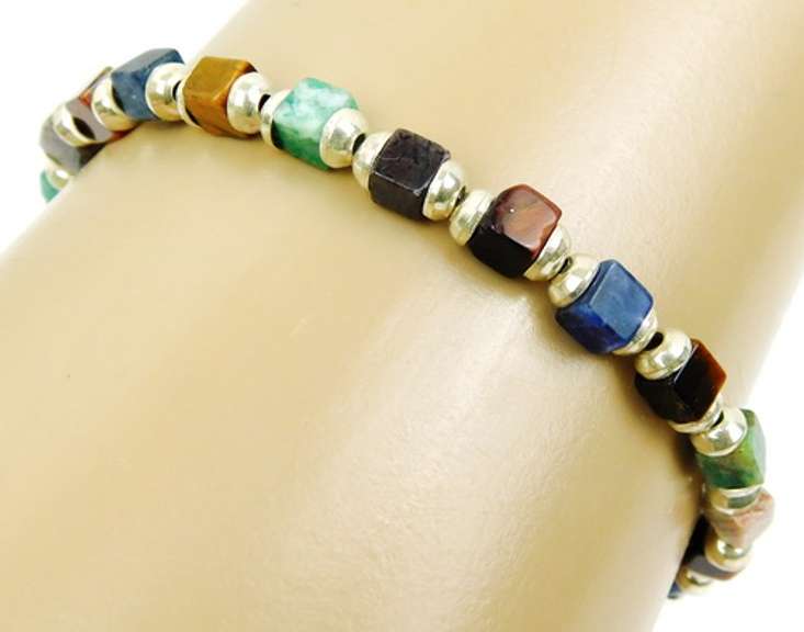 Silpada Sterling & Polished Agates & Gemstone Bracelet