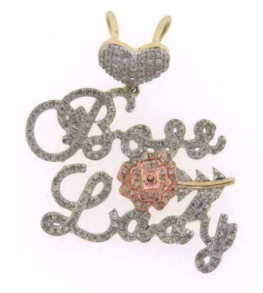 Stylish 10kt Boss Lady Diamond Pendant