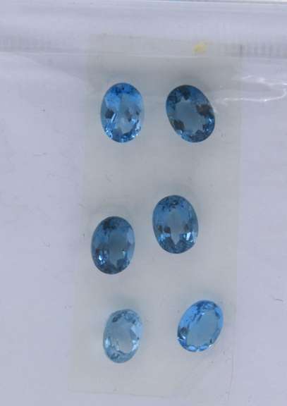 Chic Set of 6 Oval Cut London Blue Topaz Gemstones, 10.00 cts