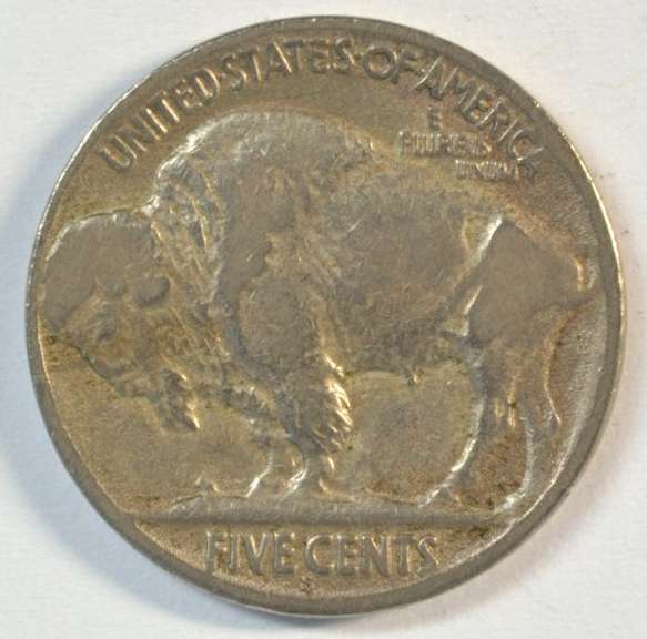 Key date 1923-S Buffalo Nickel in VF
