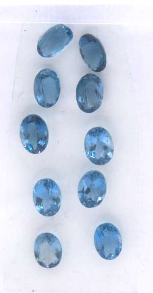 Ten Oval Cut London Blue Topaz Gemstones, 10.56cts. Great!