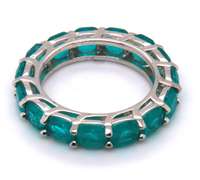 Sterling Silver Emerald Style Eternity Band