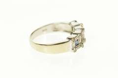 14K White Gold 1.07 Ctw Sapphire Diamond Wedding Band Ring