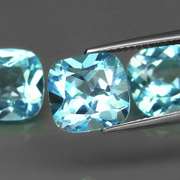 Large 14.05ct vivid blue cushion cut Topaz set