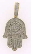 Sparkling 10kt Diamond Hamsa Hand Pendant