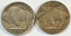 Scarcer 1914-S & 1917-D Buffalo Nickels in XF.
