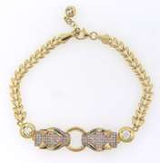 Vivid 14kt Yellow Gold CZ Panther Ring, Earrings, Pendant & Bracelet Set
