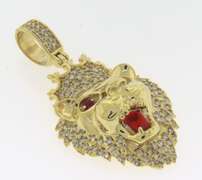 Remarkable 10kt Diamond Lion Pendant