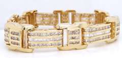 Must Have! Yellow Gold 12cts Diamond Gent's Bracelet