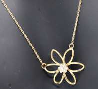Fantastic Diamond Cluster Flower Pendant on Chain