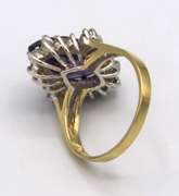 LADIES 14 KT GOLD AMETHYST AND DIAMOND RING