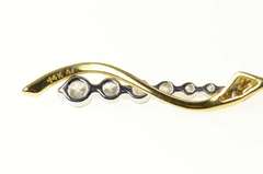 14K Yellow Gold Graduated Diamond Wavy Two Tone Journey Pendant
