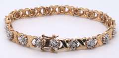LADIES 14K YELLOW GOLD DIAMOND BRACELET