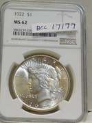 1922 Peace Dol Sil NGC MS-62