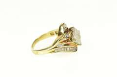 14K Yellow Gold 1.23 Ctw Princess Diamond Cluster Baguette Ring