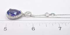 18KT Tanzanite & Diamond Pendant Necklace