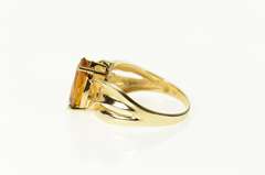 10K Yellow Gold Pear Citrine Diamond Statement Bypass Ring