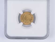 AU58 1862 $2.50 Liberty Head Gold Quarter Eagle - Graded NGC
