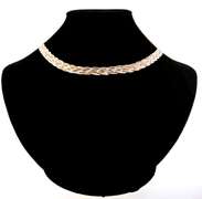 Tricolor Handmade Italian Sterling Silver Braid Chain Necklace
