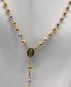 14 KT TRI COLOR ROSARY NECKLACE