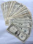 50 Various 1935 & 1957 Series $1 Silver Certificates